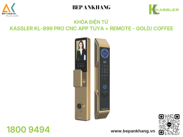 Khóa điện tử Kassler KL-899 Pro CNC App Tuya + Remote - Gold/ Coffee